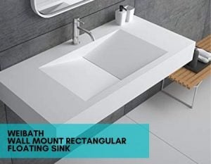 Weibath wall mount rectangular floating sink