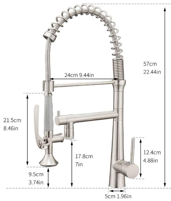 Aimadi Commercial Single Handle Pull Down Kitchen Faucet