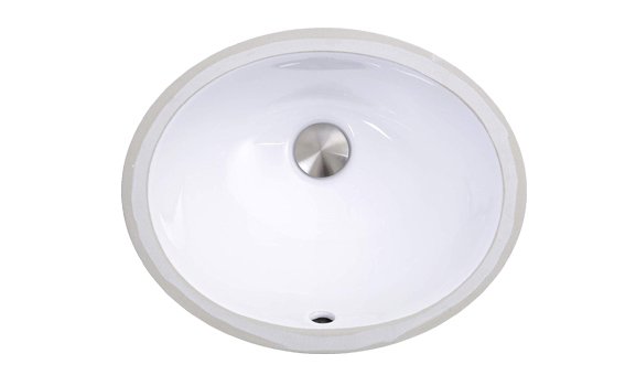 Nantucket UM-13X10-W oval ceramic under mount vanity sink