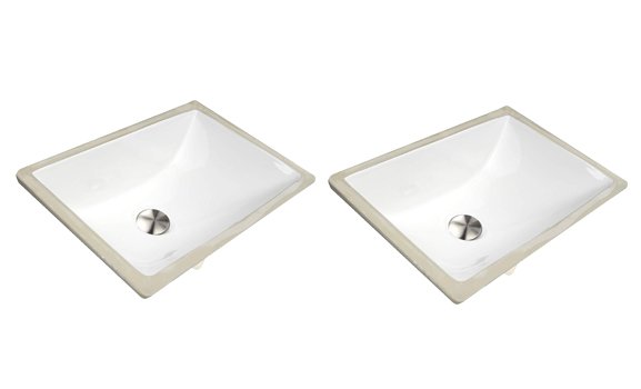 Nantucket UM-16X11-W rectangle ceramic under the mount vanity sink